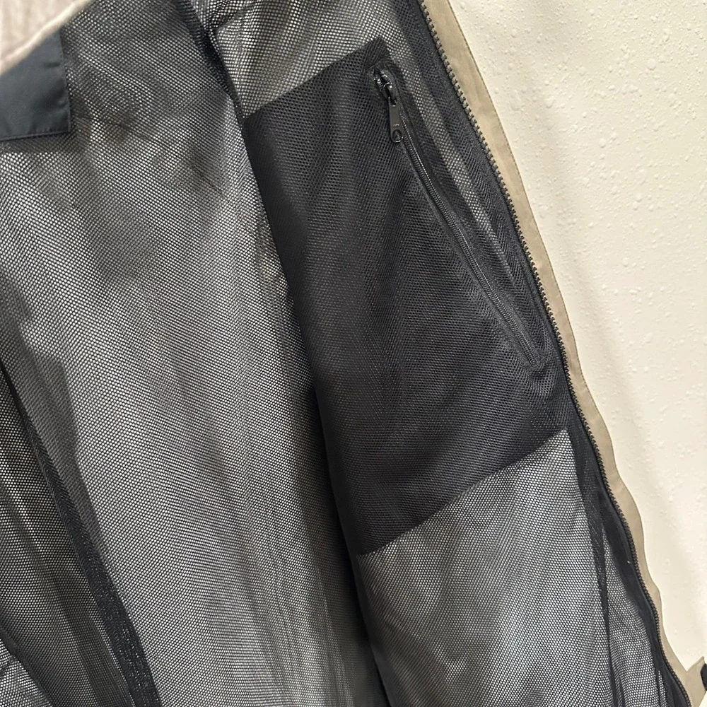 FootJoy DryJoys Jacket Mens XL Tan Black Full Zip Golf Rain Windbreaker